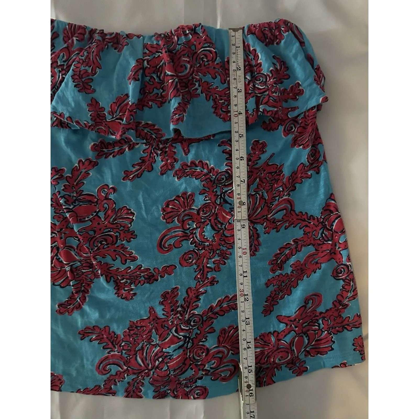LILLY PULITZER “Rhode Island Reef” Wiley Ruffle Tube Top Size S - Image 4