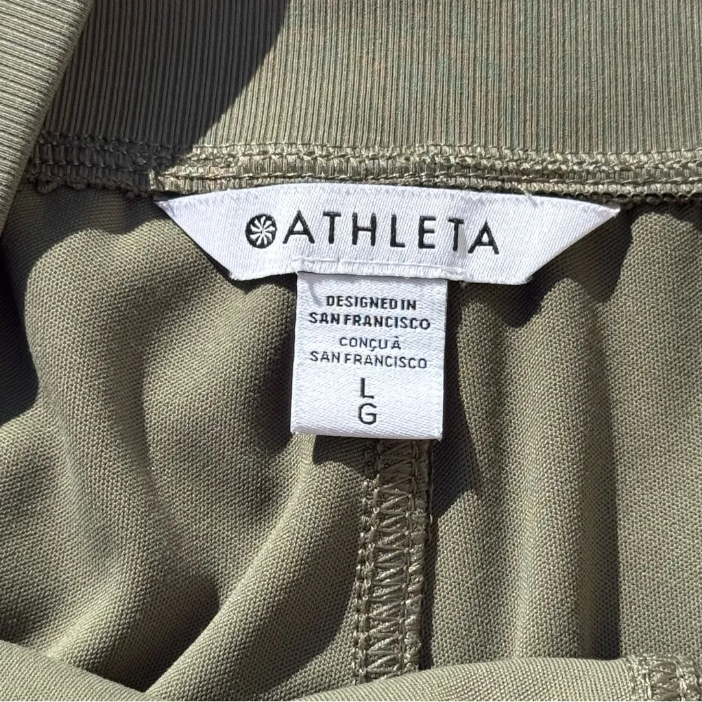 Athleta Olive Green High Rise Cargo Joggers Size Large - Image 3