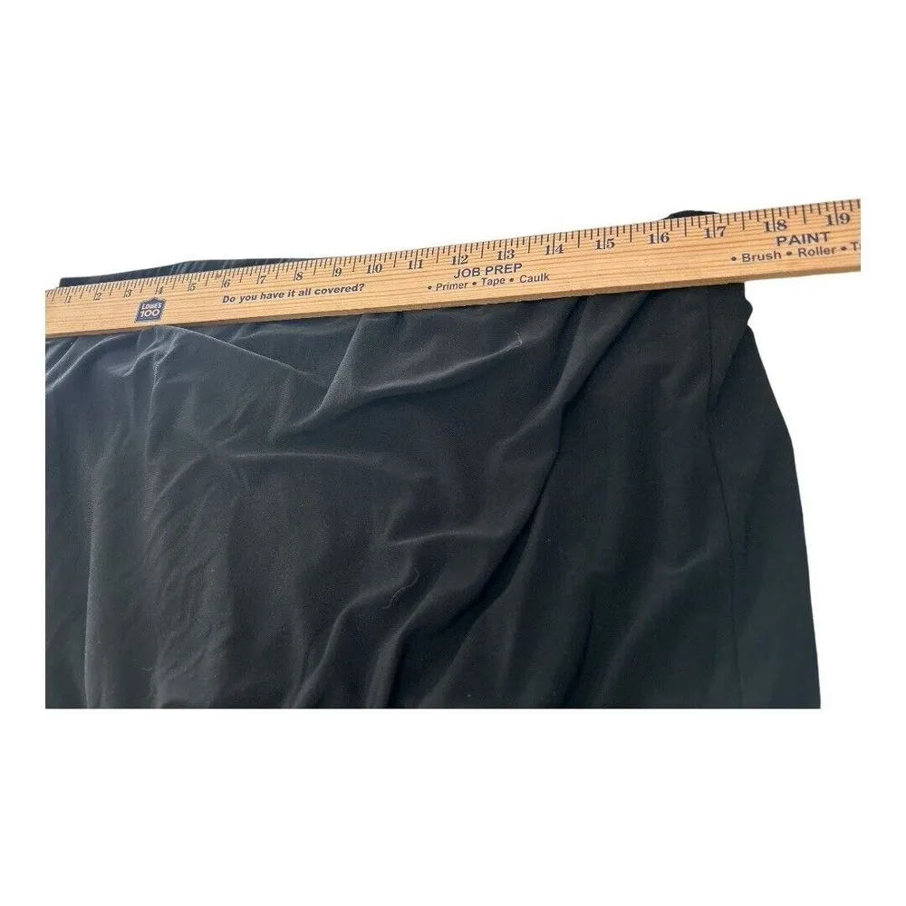 White House Black Market Strapless Jumpsuit L Black Smocked Waist Super Wide Leg - Image 6