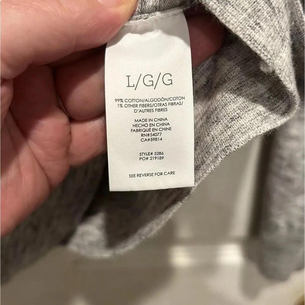 CAbi Marble Grey V-Neck Long Sleeve Button Snap Cardigan‎ Sweater Large Large - Image 8