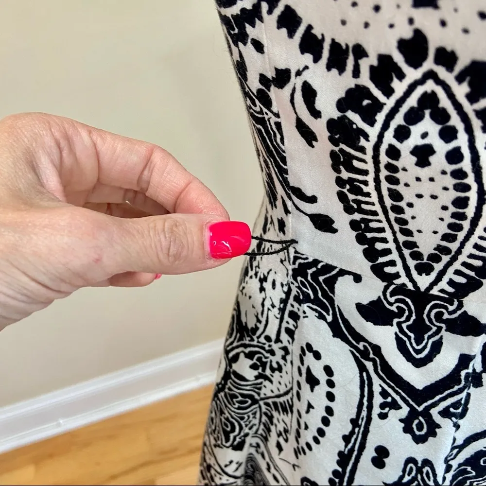 International Concepts Paisley Sleeveless Dress Black White 4 - Image 6