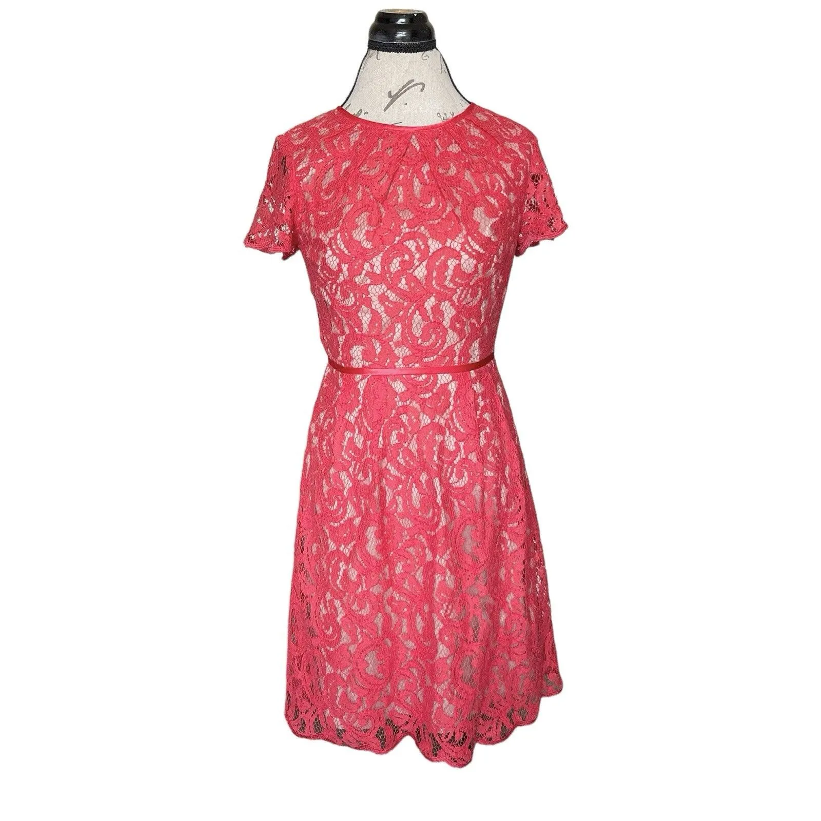 Adrianna Papell Womens Dress 4 Short Sleeve Autumn Fall Cocktail Date Night Boho - Image 2