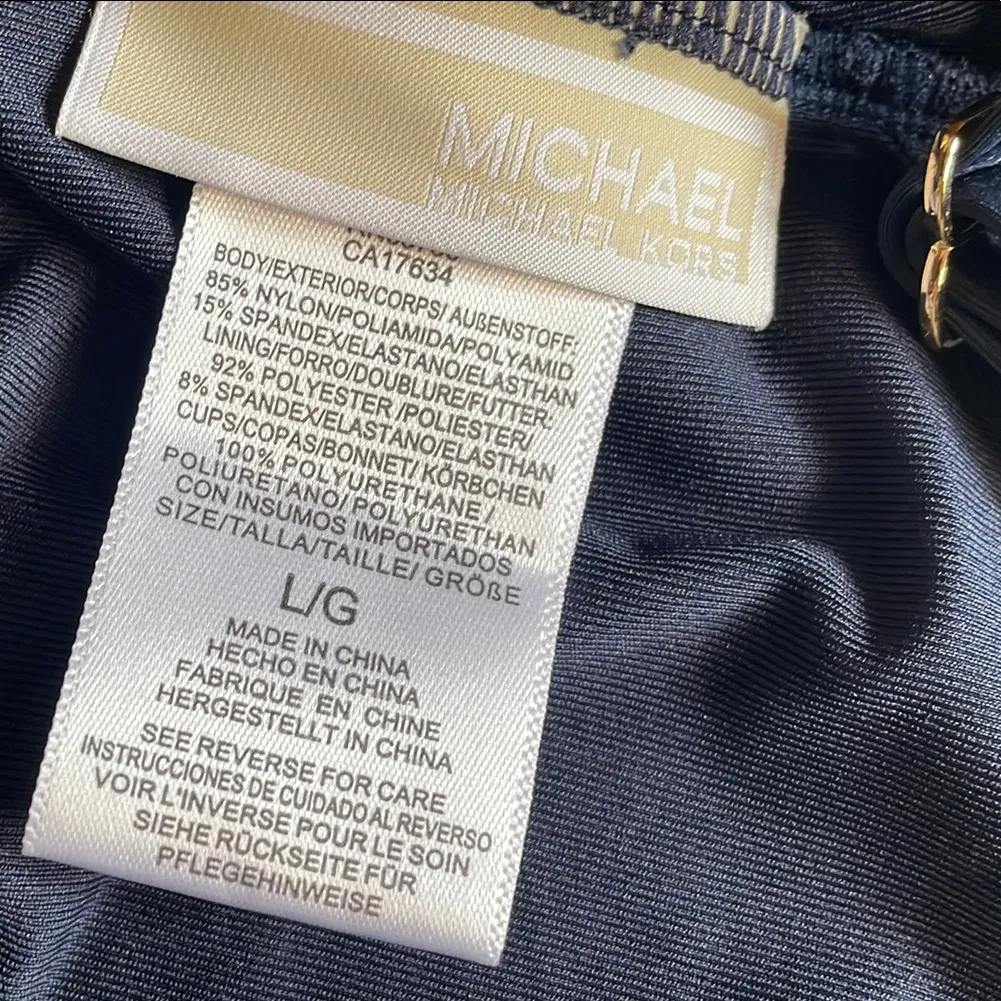 Michael Kors Blue Asymmetrical Cut Out Tank Top - Image 2