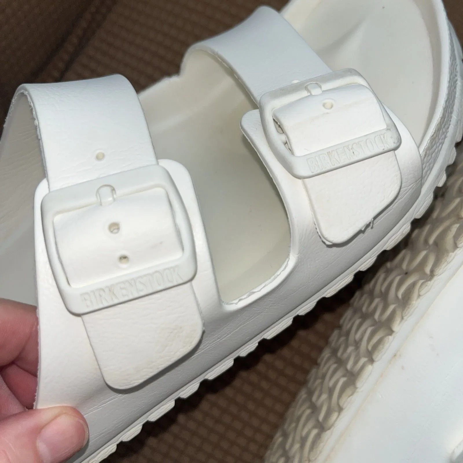 BIRKENSTOCK Arizona WHITE Eva Slides BIRKS shoes size 44 11/11.5 UNISEX - Image 7