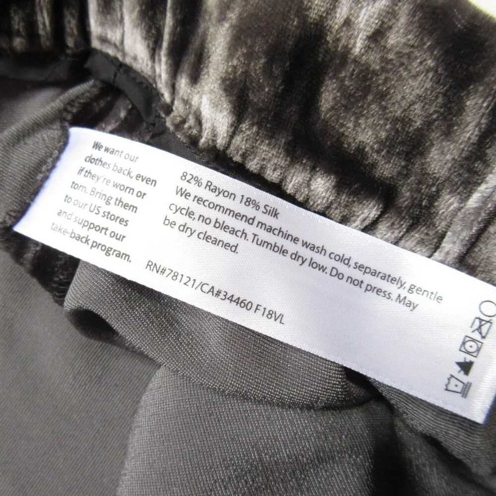NWT Eileen Fisher Ankle Length Pant in Charcoal Velvet Tapered Pull-on Pants XL - Image 6