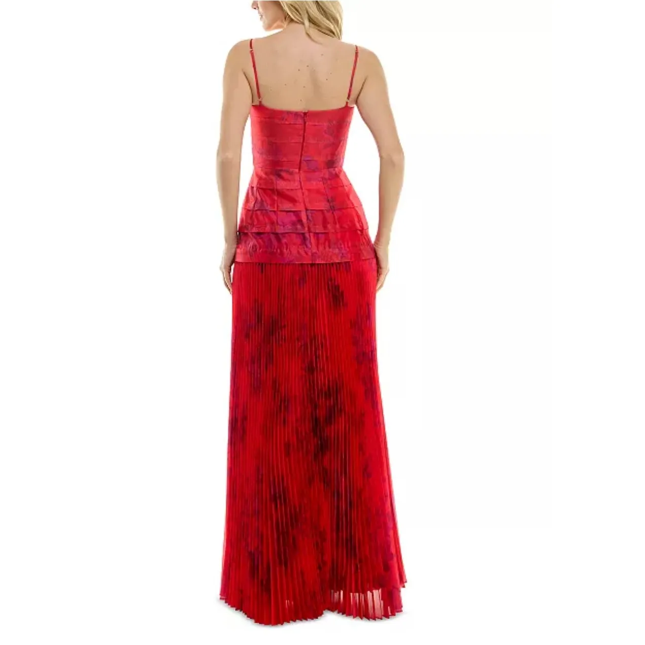 Taylor Red Pintuck Bodice Accordion Pleated Gown Dress Size 2 NWT Organza - Image 7