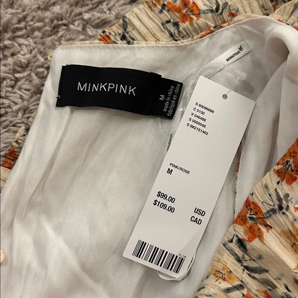NWT Mink Pink floral print mini dress Sz M - Image 2