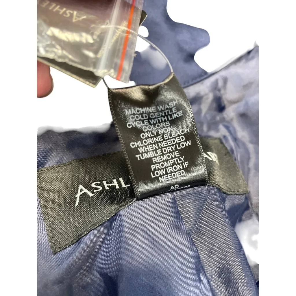 Ashley Stewart Womens Navy Blue trench peacock Coat Size 26 SKU 9250 - Image 7