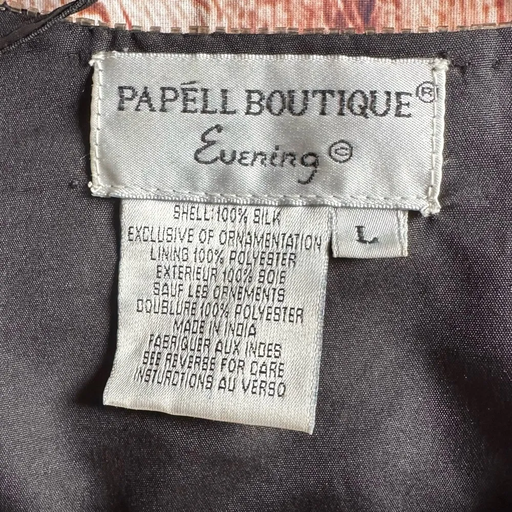 PAPÉLL BOUTIQUE Evening Black Silk Beaded Blazer Size L Size L - Image 4