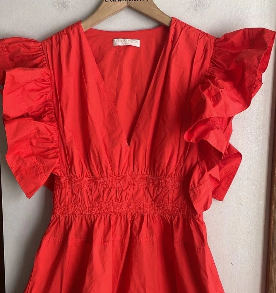 Ulla Johnson Kiri Dress Coral - Image 5