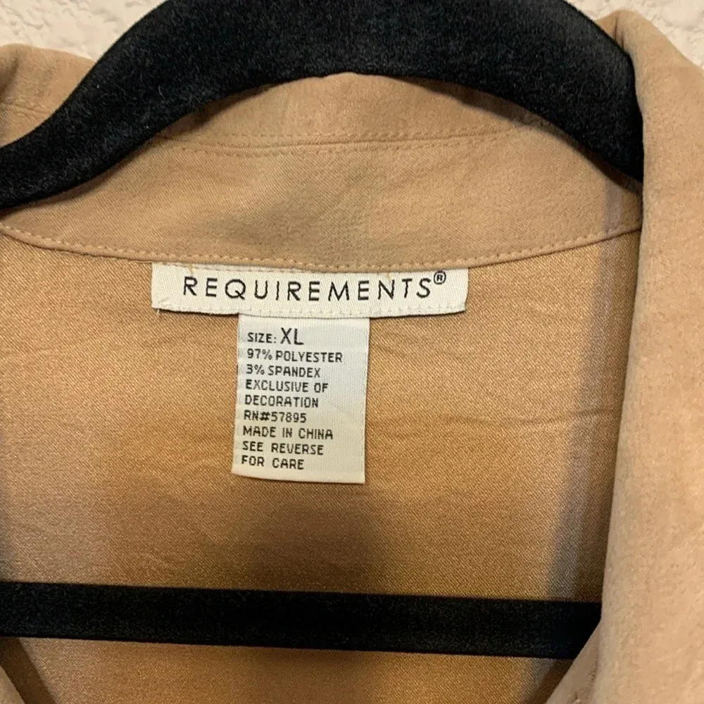 Requirements tan faux suede jacket sz XL lightweight fall winter grandmacore - Image 2