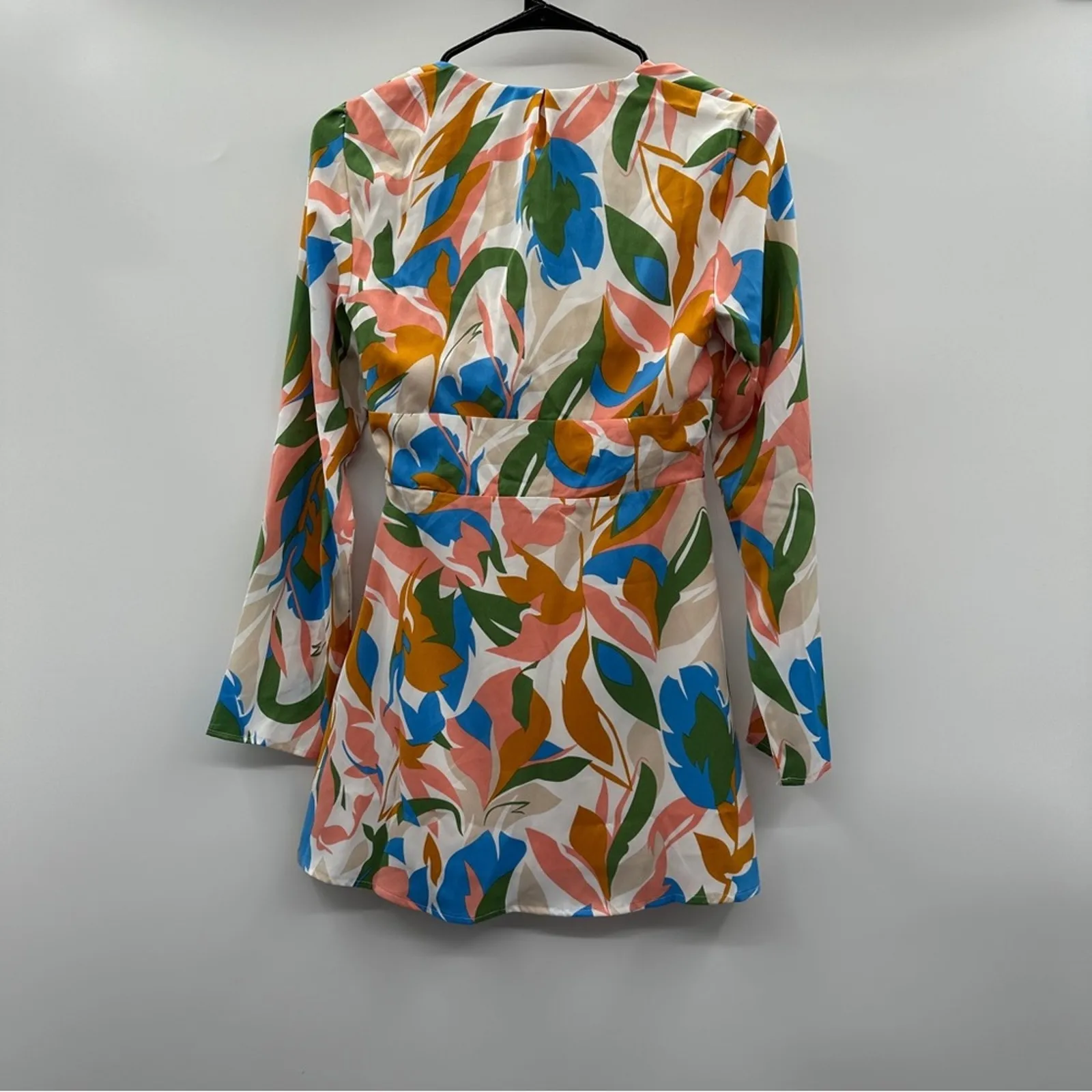 Kittenish Stand Out Multicolor Geometric Print Long Sleeve Mini Dress‎ Size XS - Image 5