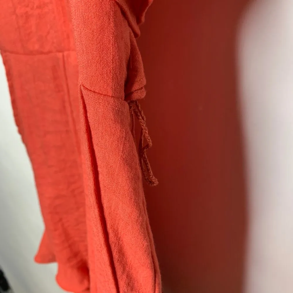 NWOT Lovers + Friends Jill Romper in Coral Ruffle Sz Small - Image 3