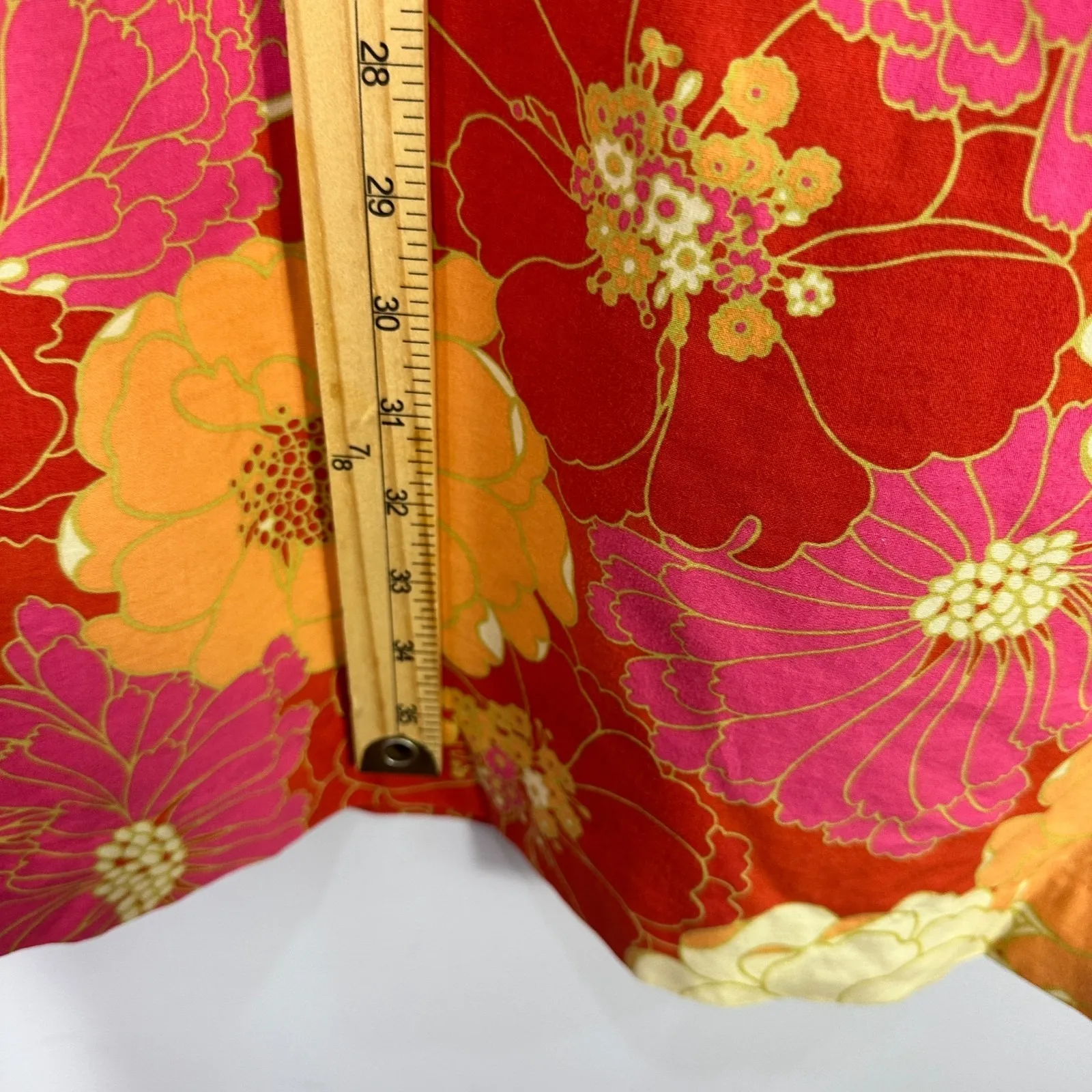 Talbots Petites 6 Floral Cotton Sheath Dress Orange Pink Mod Retro 60s Dopamine - Image 6