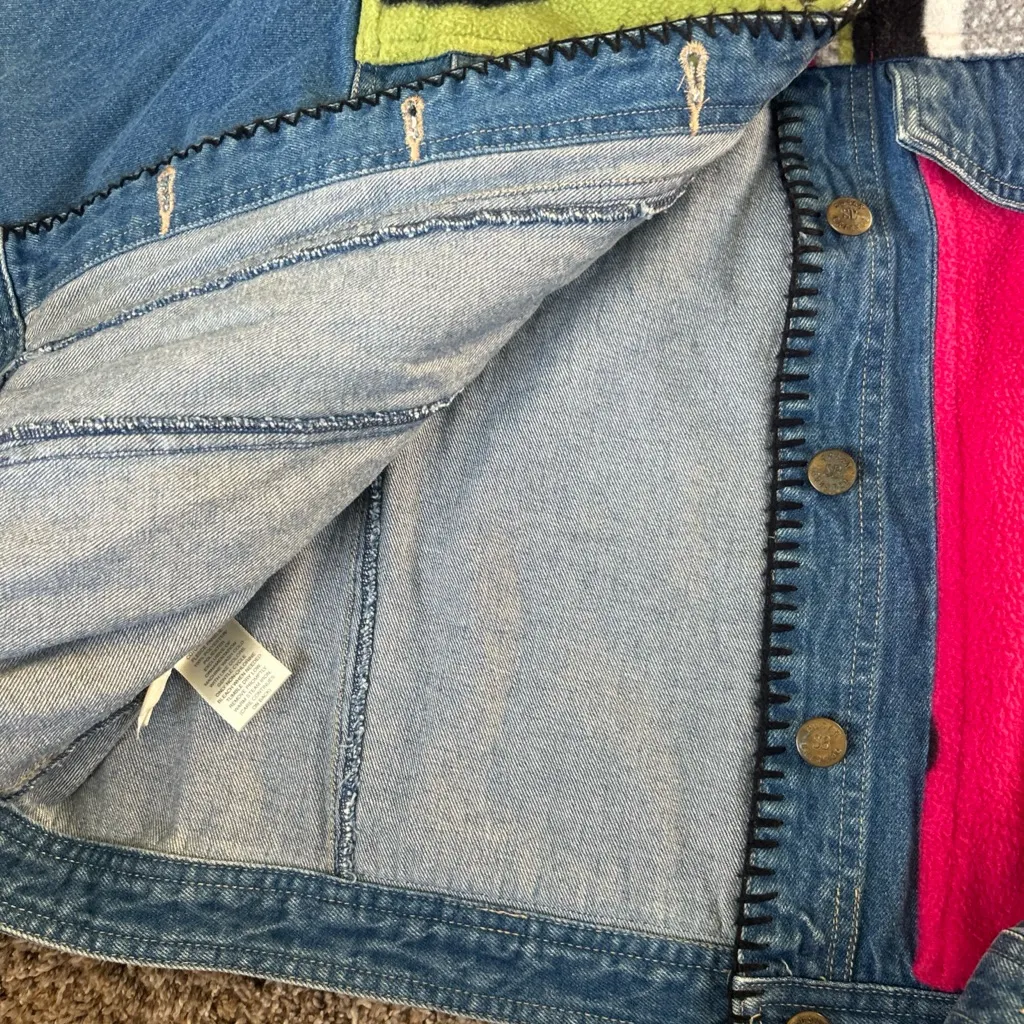 Susan Bristol Women's Denim Jacket, Large, Multicolor Stitch Fleece Patch - Image 6