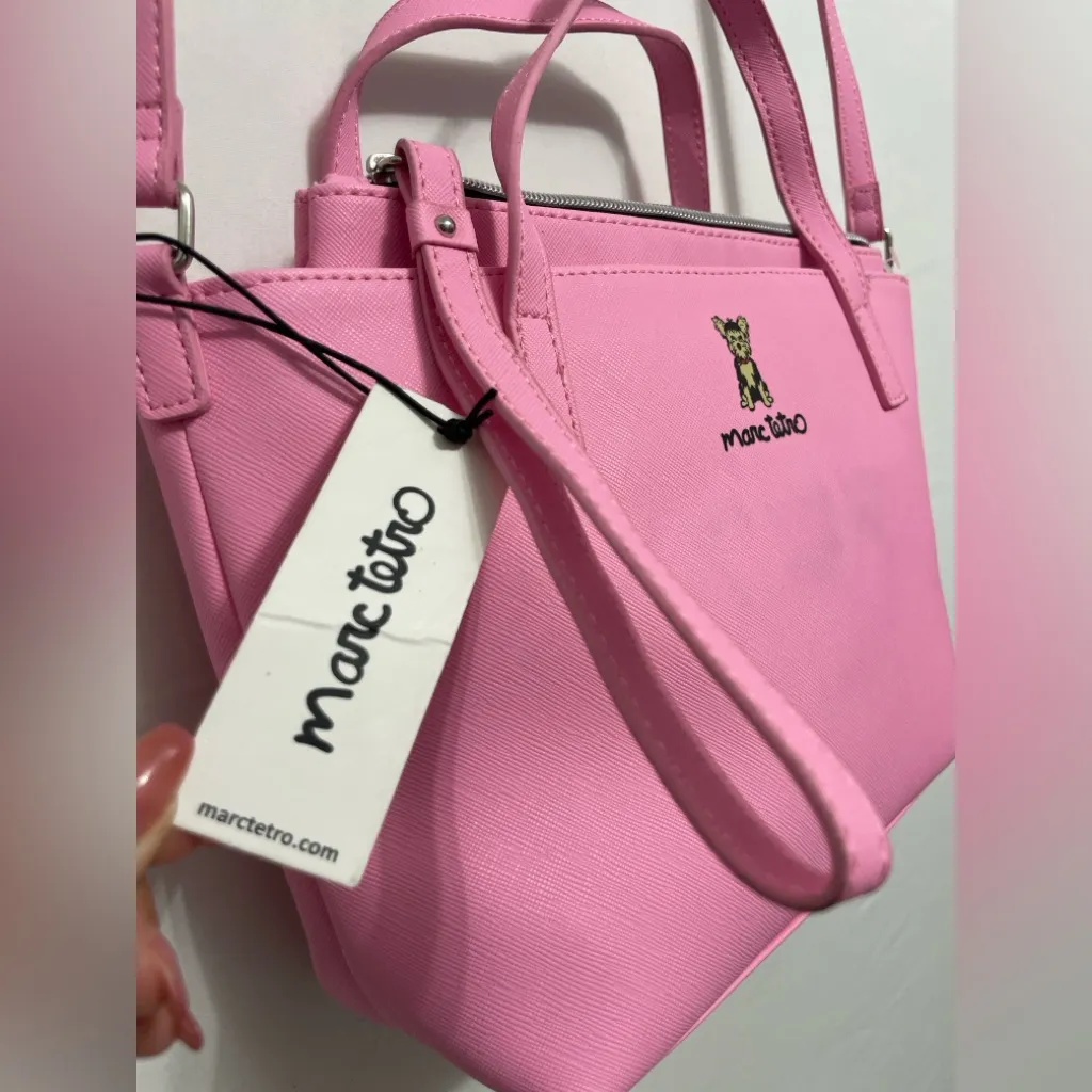 Marc Tetro Pink Yorkie Tote Bag & Matching Pouch Set – New with Tags(B26) - Image 4