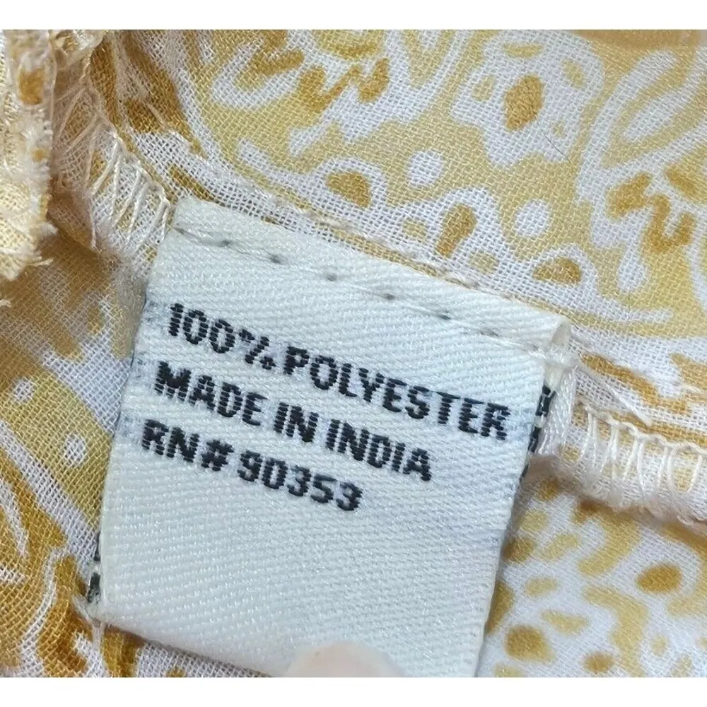 Rebellion Again Floral Cardigan Womens Size S Crop Top Front Tie Yellow - Image 6