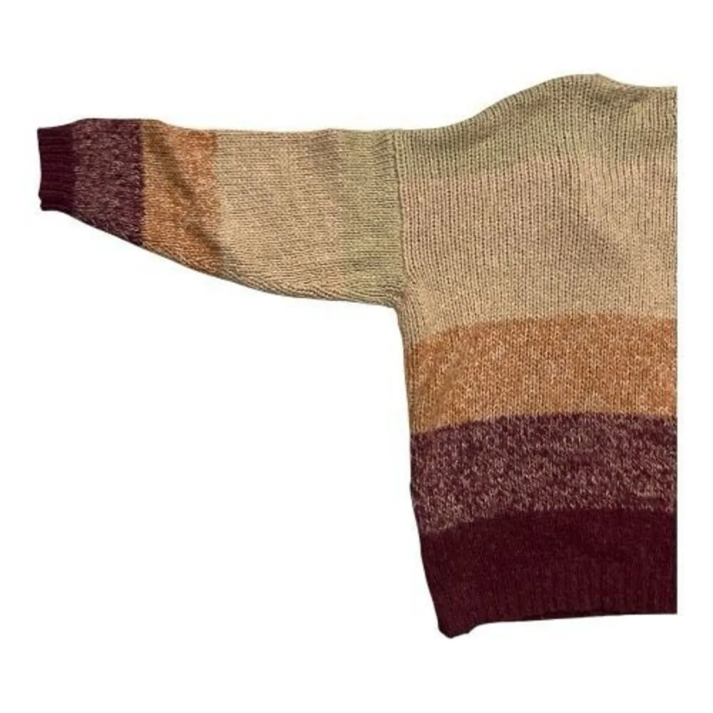 Lucky Brand Brown Ombre Dye Oversize Open Cardigan In Rust Wool Blend Size M - Image 7