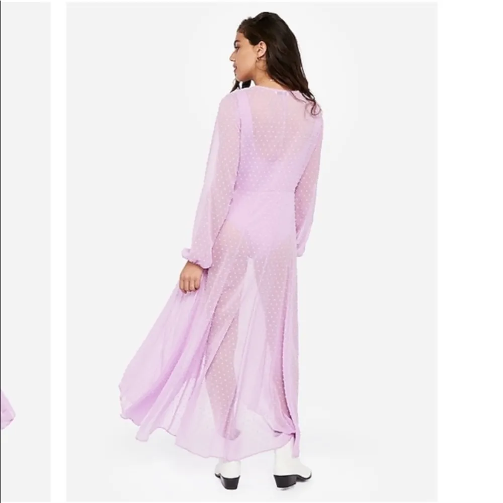 Express X Rocky Barnes Sheer Dot Kimono Duster Y2K - Image 6