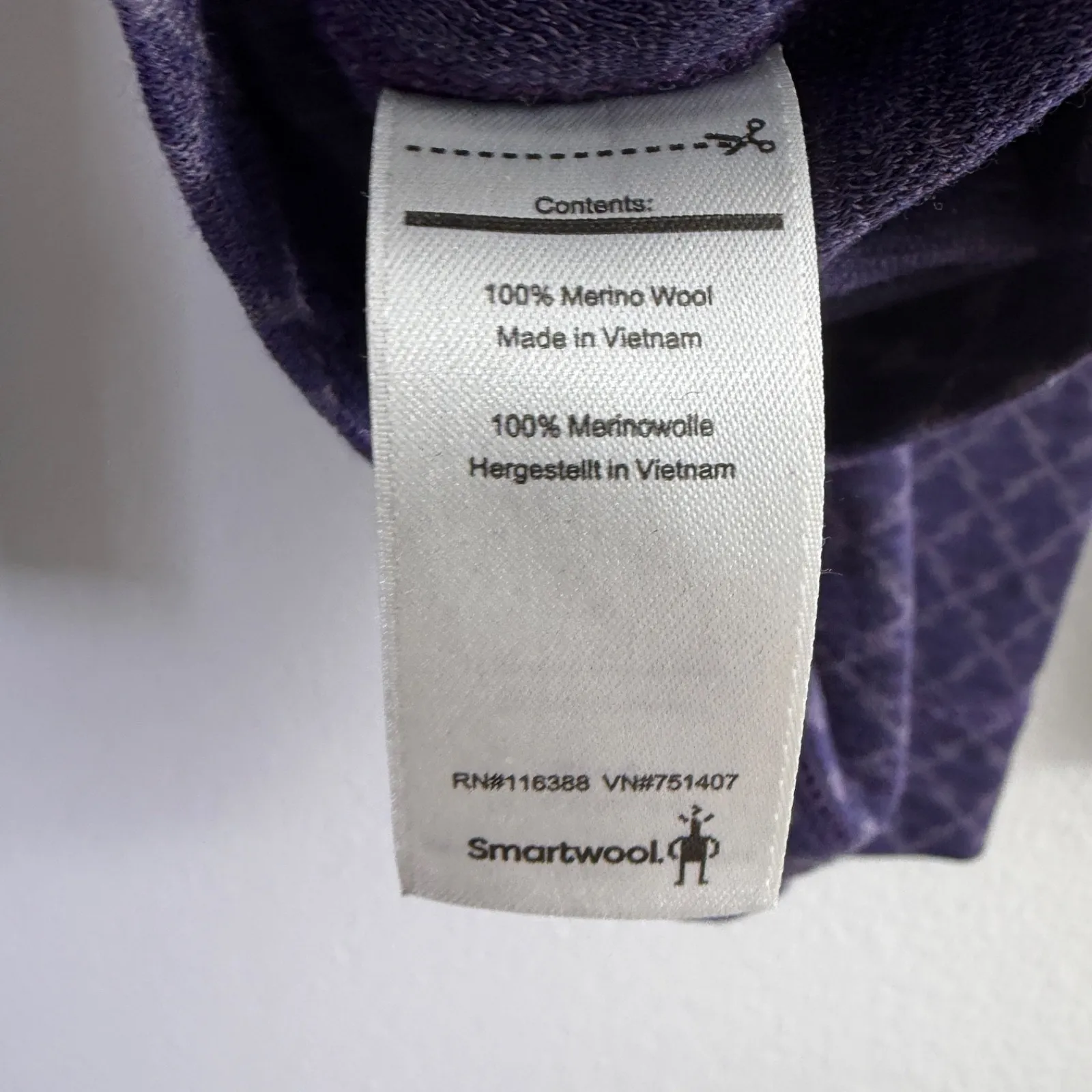 Smartwool Thermal 1/4 Zip Top Womens Small Purple Pattern Base Layer Ski *FLAWS - Image 12