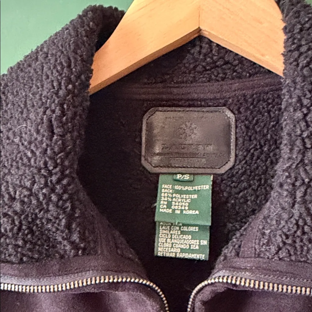 Lauren Black Label  Womens P/S Black Faux Suede Sherpa-Lined Vest - Image 4