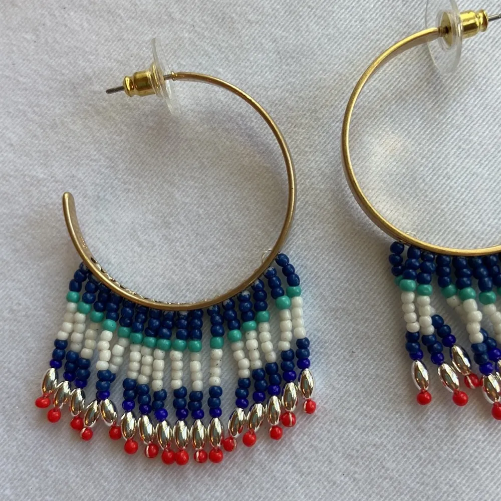 NEW! REBECCA MINKOFF Boho Beaded Hoop Earrings - Image 6