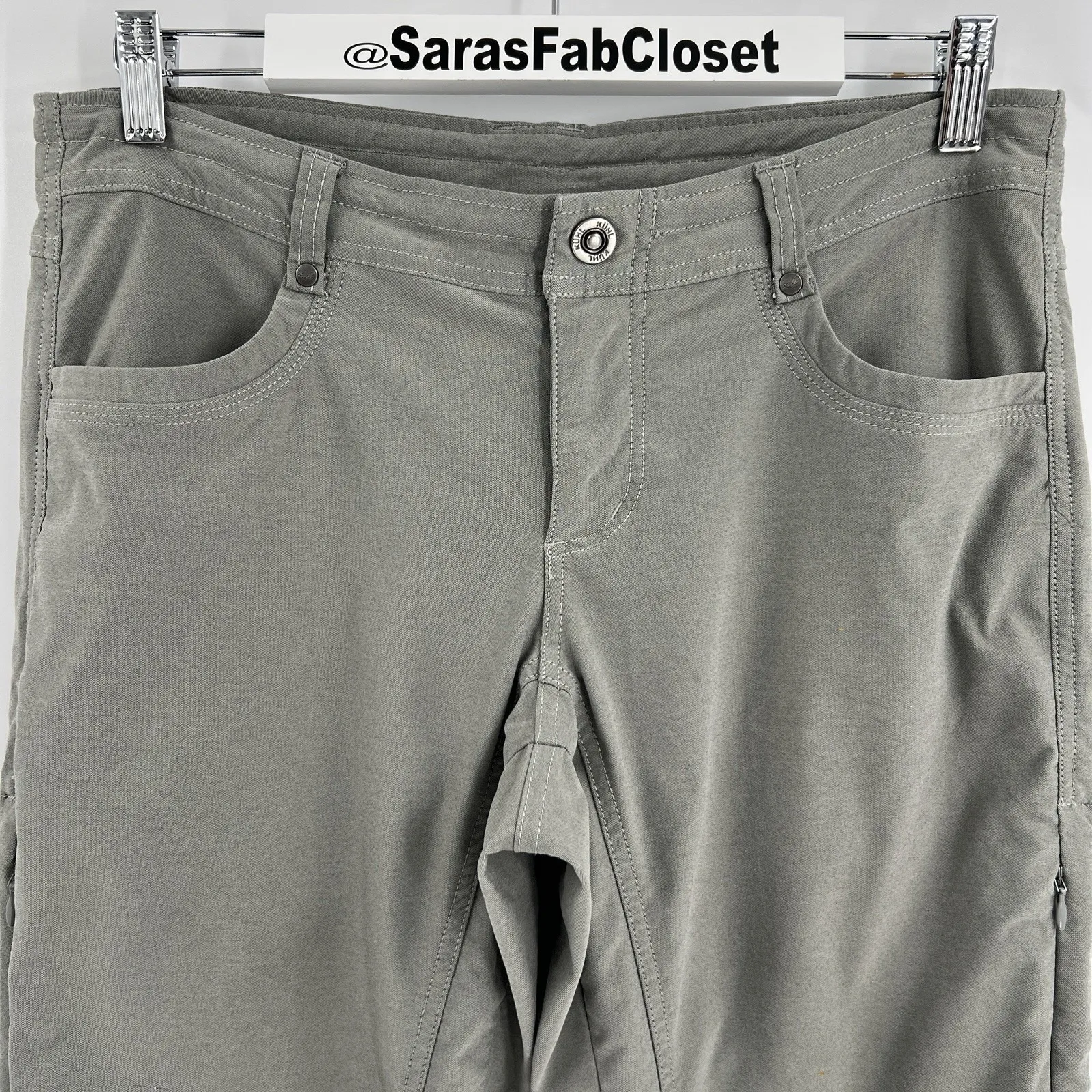 Kuhl Trekr Convertible Pants Pine Ruched Straight Ankle Women's Size 10 Long - Image 5