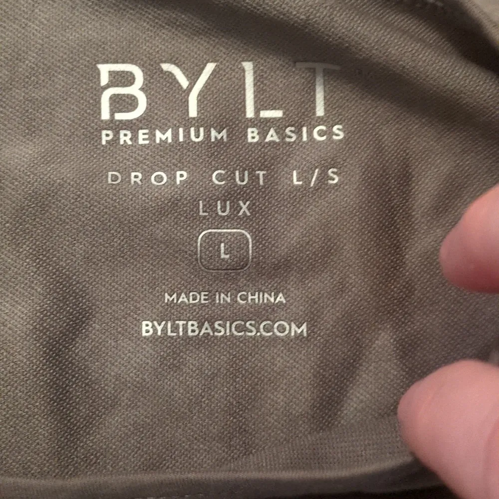 Bylt Premium Basics Drop Cut Long Sleeve Olive Green Shirt Size Large - Image 5