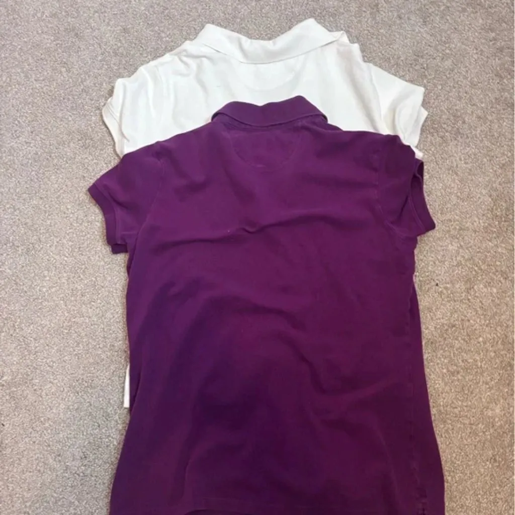 Bundle of 2 Converse One Star Short Sleeve Casual Classic Polo Shirts Purple Size L - Image 5
