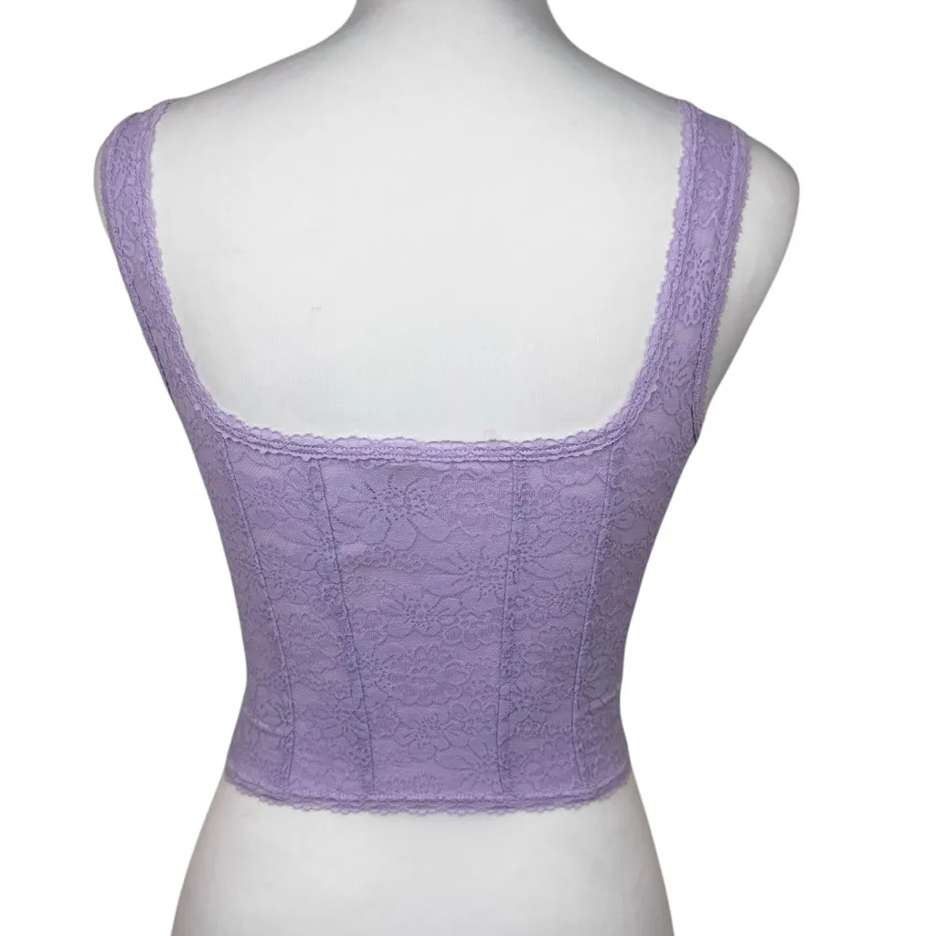 NWT PiNK Victoria’s Secret The Cinched Corset Lavender Lace Bralette Tank Top L - Image 5