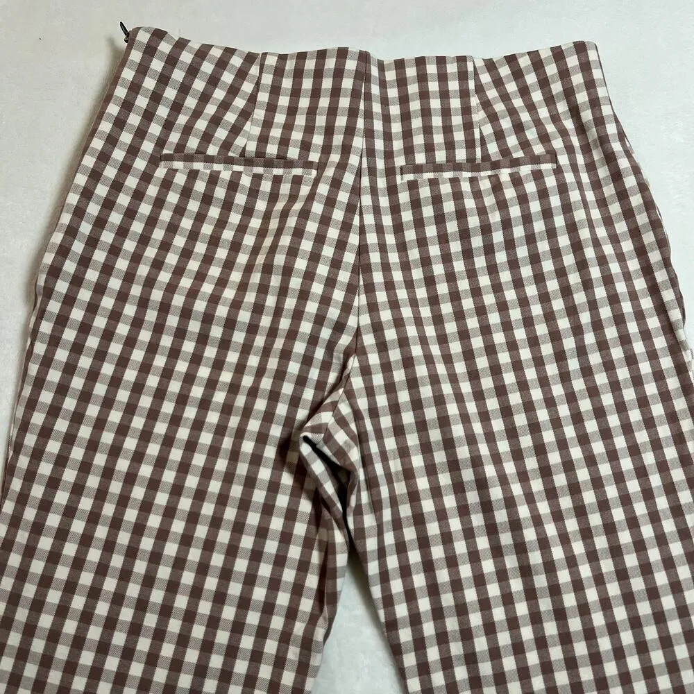 a new day Mid Rise Gingham Print Skinny Ankle Pants Size 8 Preppy Casual Neutral - Image 7