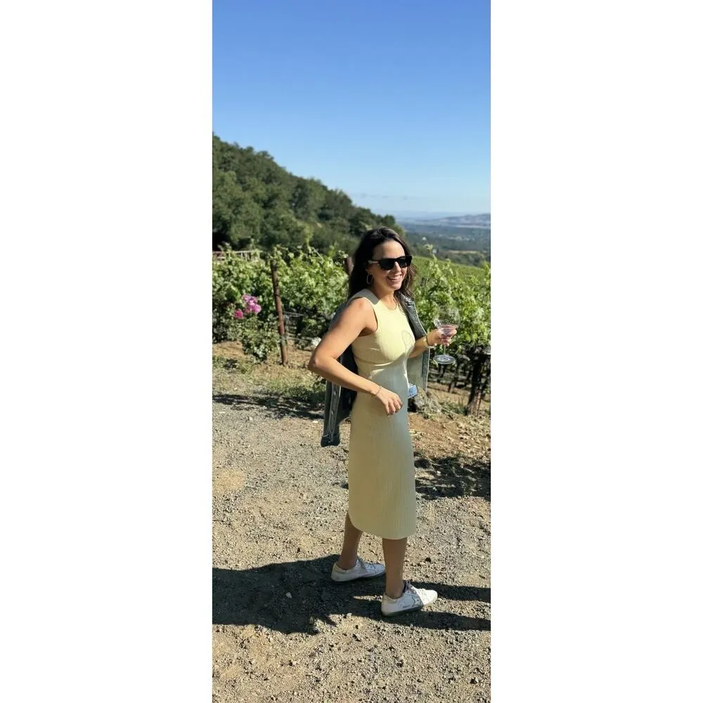 JASON WU Women's Light Yellow Ribbed Knit Sleeveless Form - Image 15