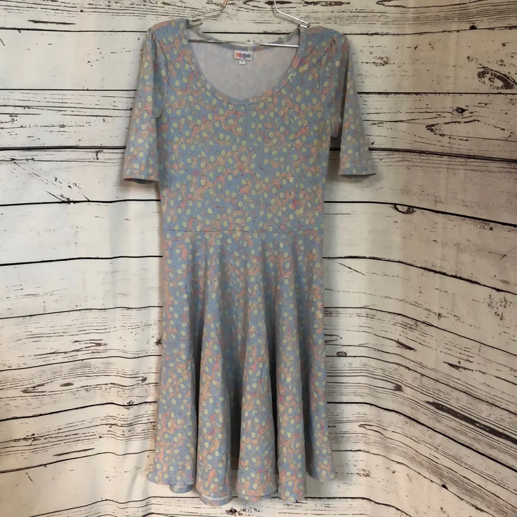 LulaRoe flared pastel‎ print Amelia dress - Image 2