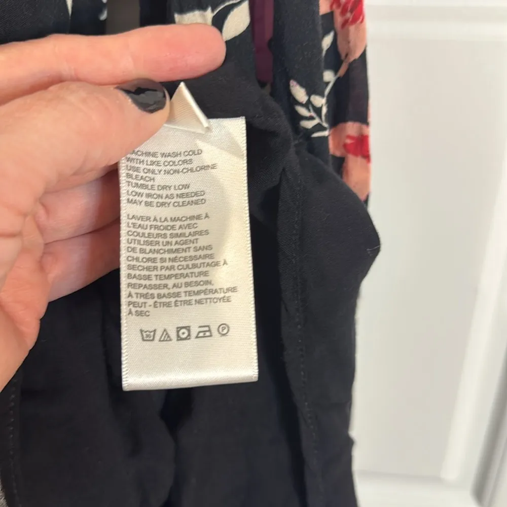 Free People Lighten-Up Mini Dress Black Floral Print Long Sleeve XS - Image 7