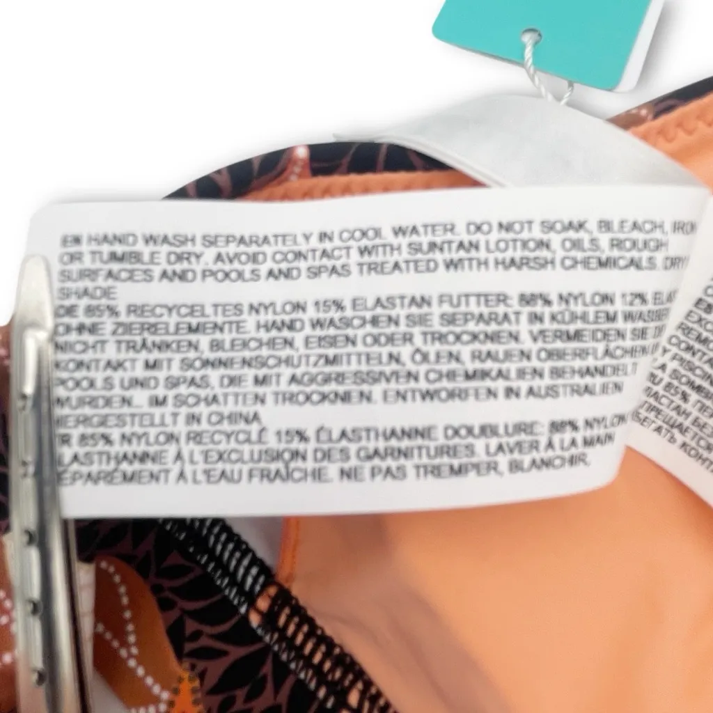 NWT Seafolly Boheme Longline Triangle Bikini Top Size 4 US Black Floral Bohemian - Image 12