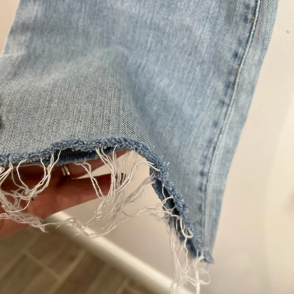 Citizens of Humanity Fleetwood High Rise Flare Light Wash Raw Hem Jeans Sz 27 - Image 3