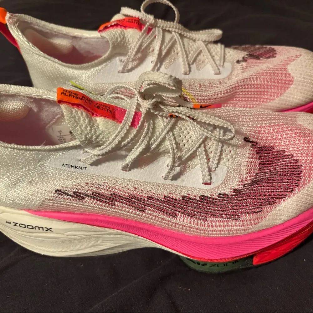 Nike White and Pink Athletic Shoes for Performance Alphafly Next% Flyknit. - Image 6