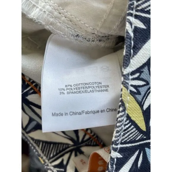 Tory Burch‎ Acoma Print Cropped Skinny Jeans Riviera Blue Size 25 - Image 8