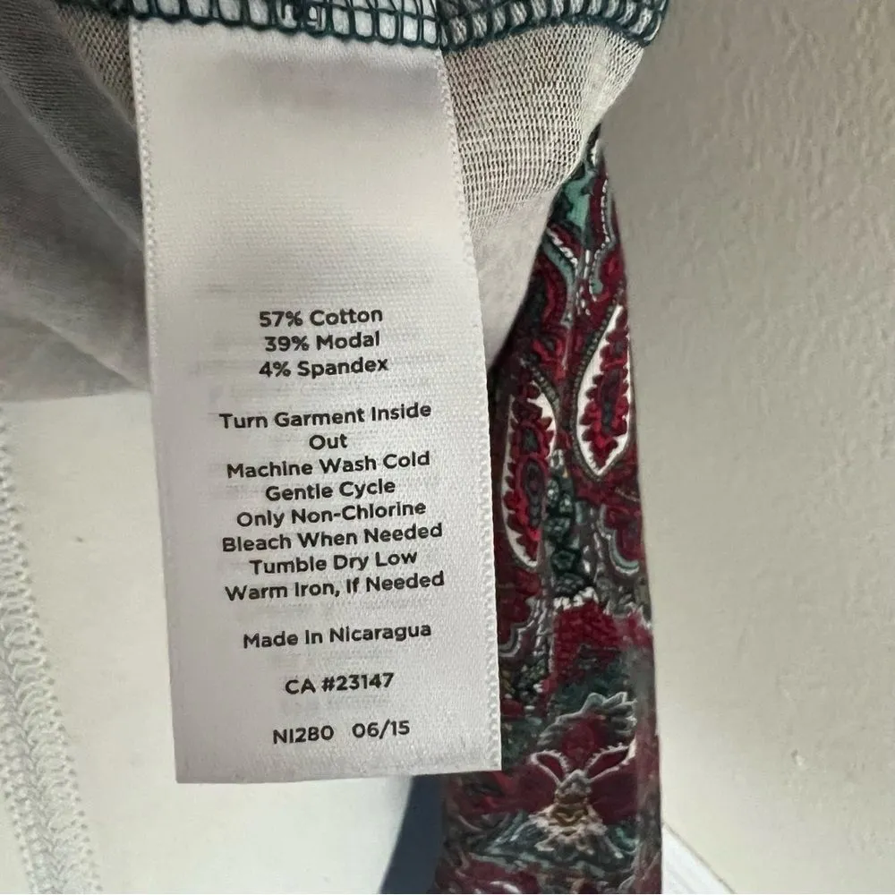 Talbots Faux Wrap Jewel Tone V-Neck Blouse Size Small Long Sleeve Paisley - Image 7