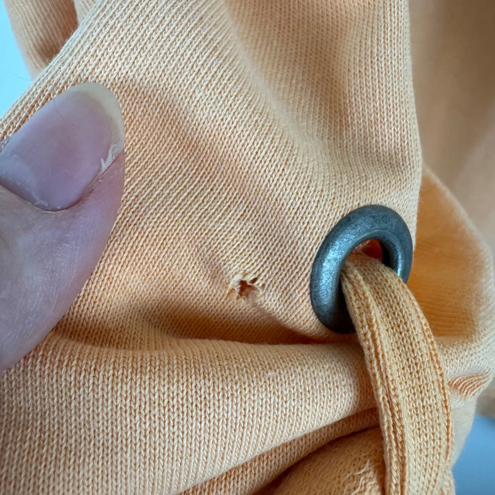 Soft Surroundings Sweatshirt Sz M Tunic Pockets Comfy Roll Tab Sleeve Peach - Image 4