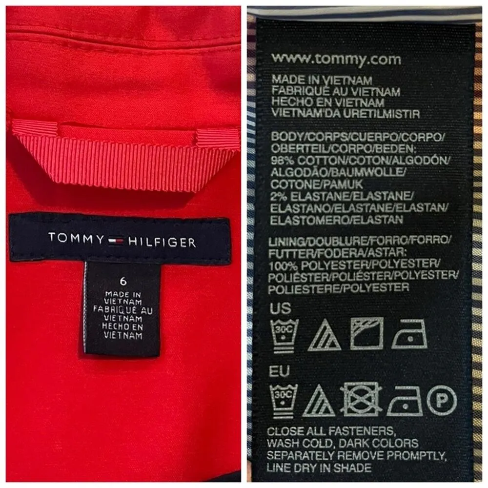 Tommy Hilfiger Blazer Military Style 2 Button Red Gold Braiding Women’s Size 6 - Image 14