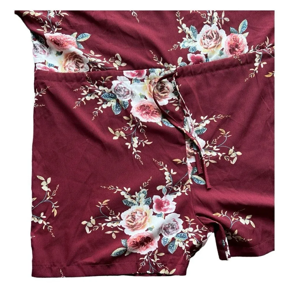 Women Plus Jumpsuit Casual V-Neck Leakage Shoulder flowers Loose boho Romp 4XL. - Image 3