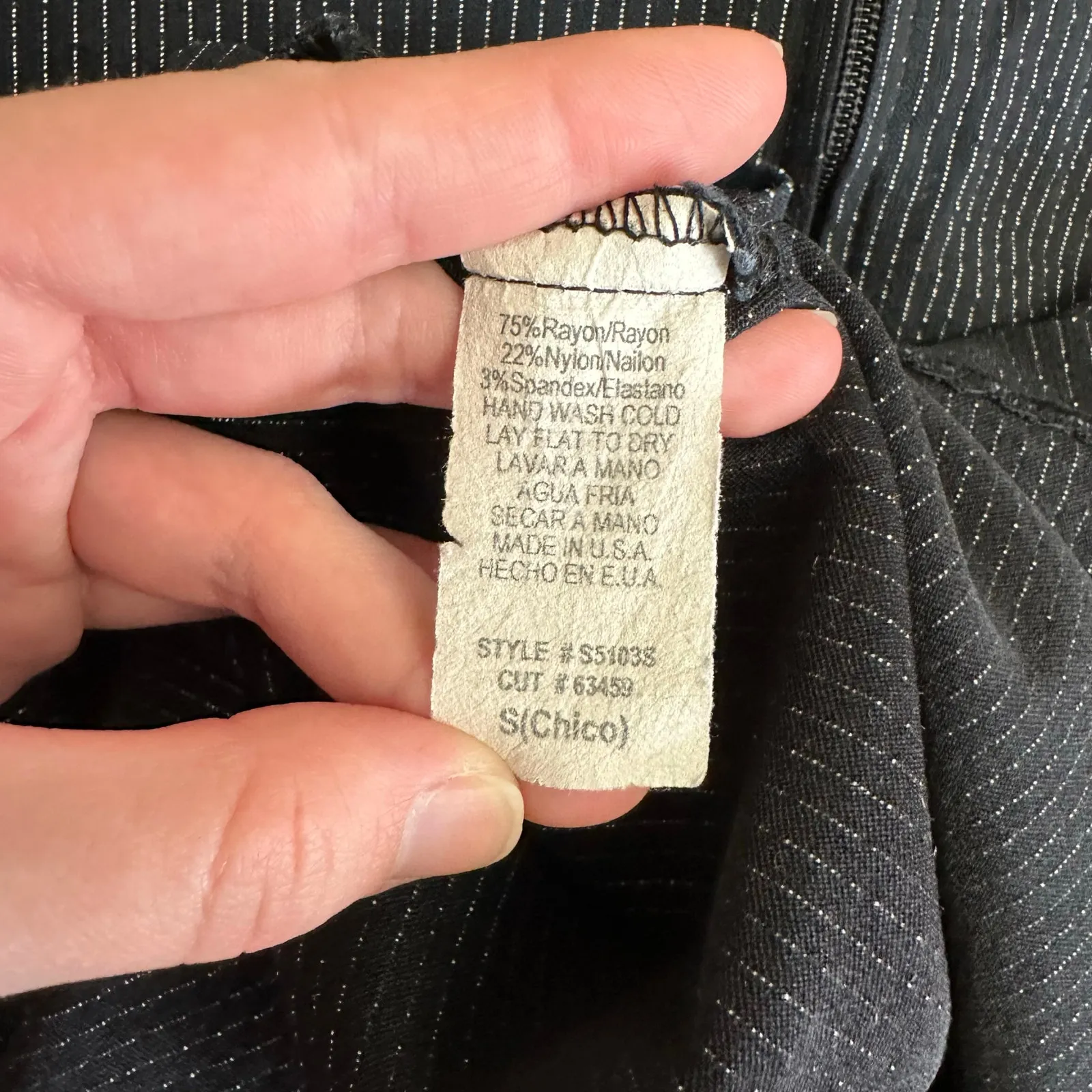 Vintage Y2K Lipsy Black Pinstripe Strapless Buckle Dress Made in USA, Size Small - Image 8