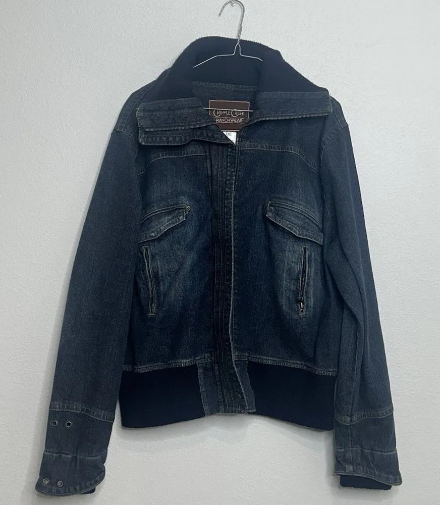 Cripple Creek Ranchwear Denim Jacket Womens Sz XXL Outdoor Western Rodeo Chore - Image 1