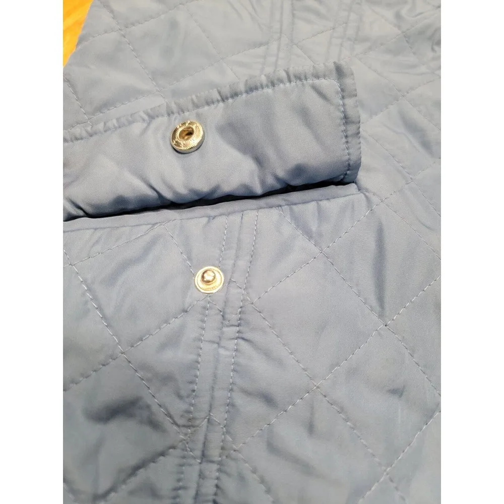 Peck & Peck Vest Women's Medium Blue Polyester Quilted Zip Front Sleeveless B77 - Image 4