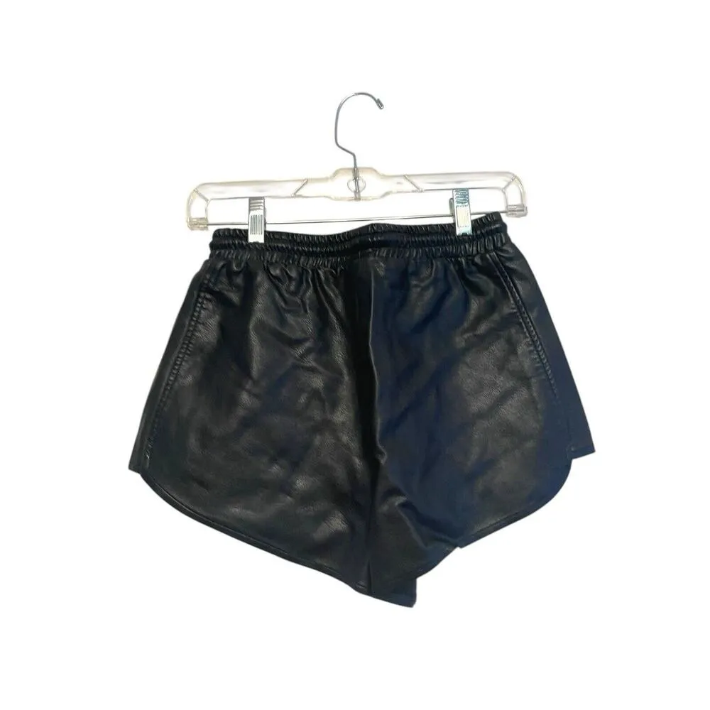 Superdown Kiki Faux Leather Short Women Size Small Black Biker Moto Punk Revolve - Image 2