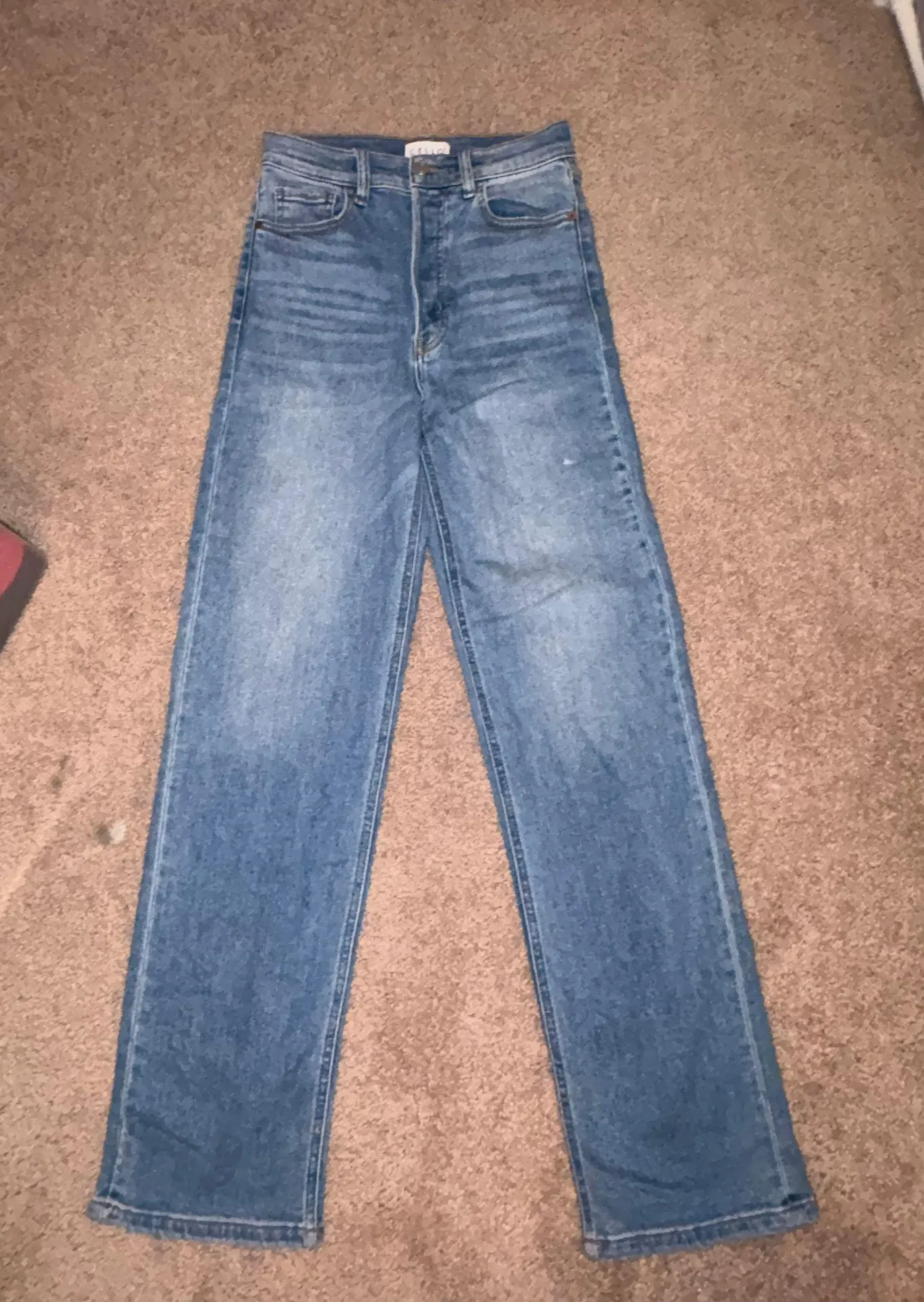 Straight Leg High Waisted Jeans Size XS - Image 3