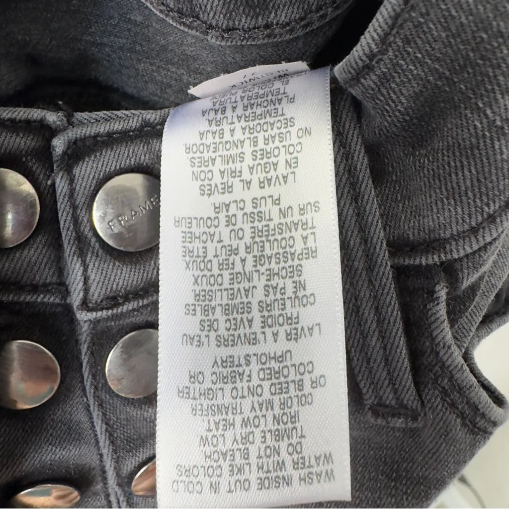 Frame Le High Skinny Jeans Button Fly Denim High Rise Gray Stretch cotton pocket - Image 10