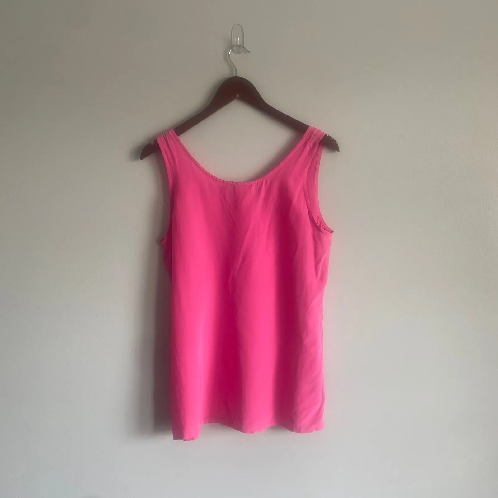 Alfred Sung Vintage 100% Silk‎ Hot Pink  Tank Lightweight Flowy Summer Size 6 - Image 5