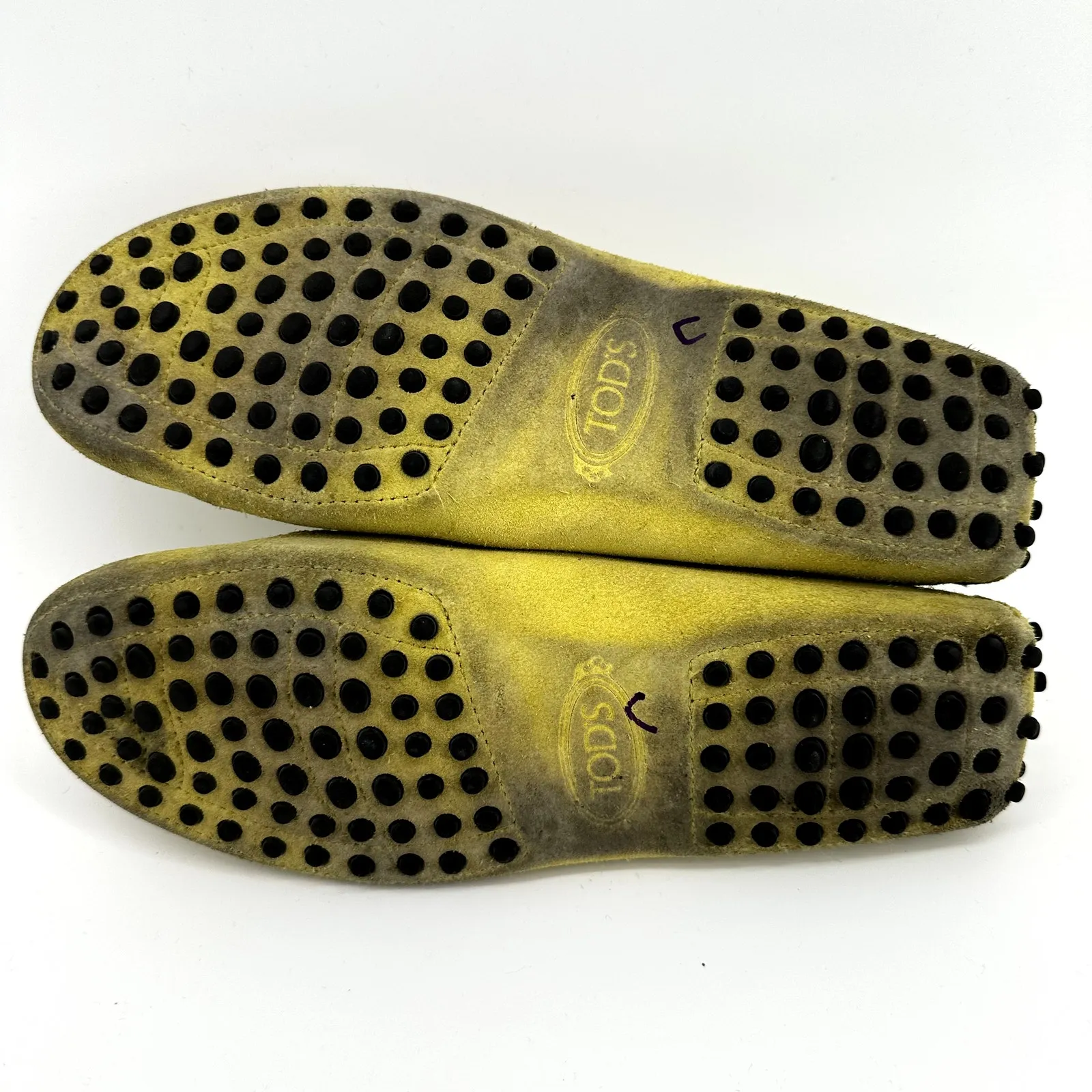 Tod's Gommino Bubble Suede Loafers Slip On Casual Comfort Yellow EU 38.5 US 8 - Image 9